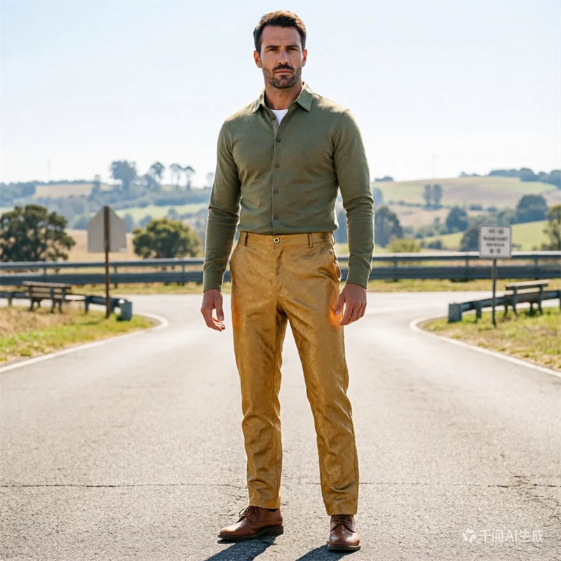 

Мужские жаккардовые брюки в ретро-стиле джентльмена, создающие эффект света и тени, идеально подходят для стильных мужских выступлений.