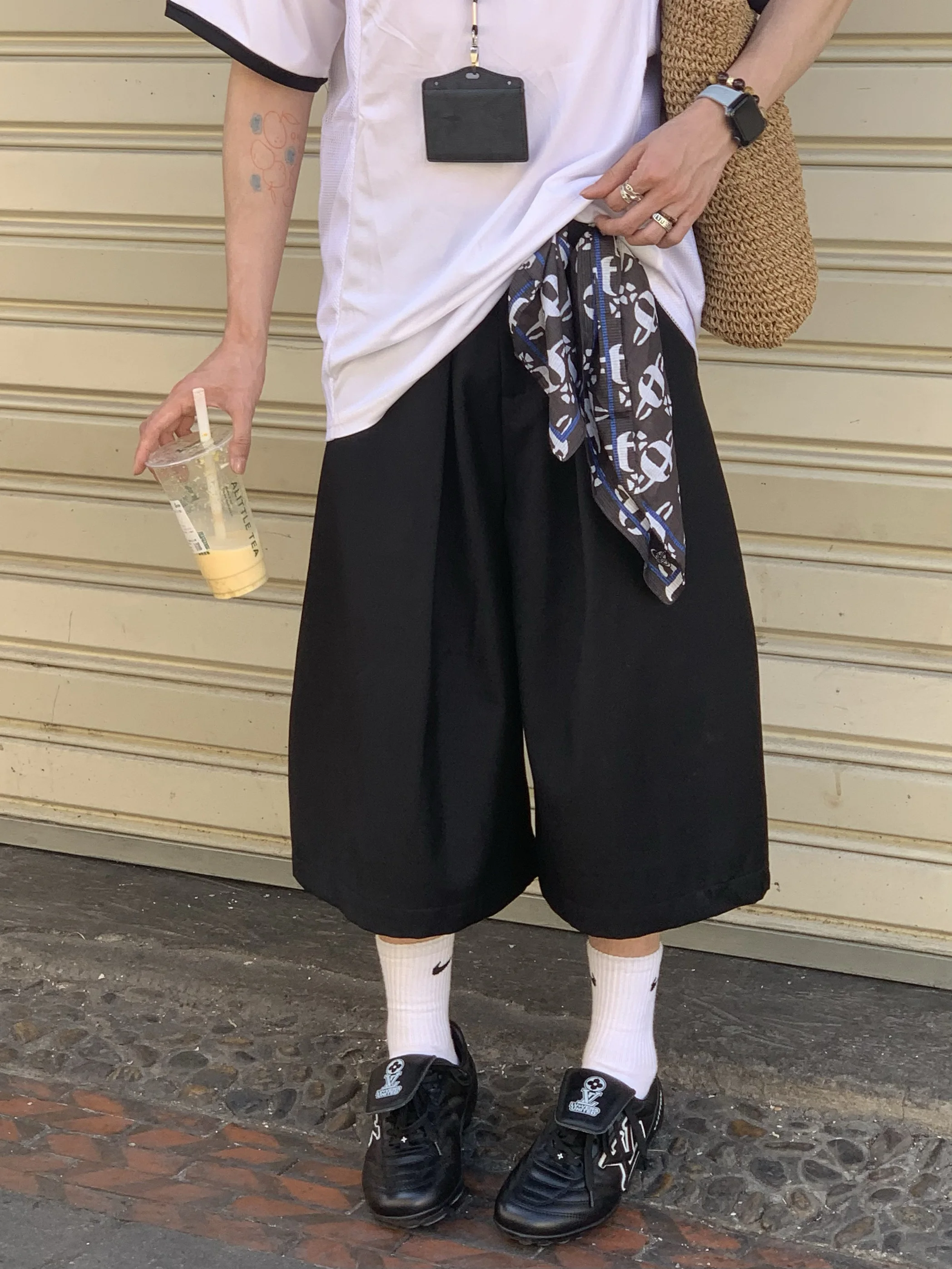 

ORGEING Vintage American Sle 7-Pointed Casual Pants Loose Straight Leg Trousers Versatile Comfortable Summer Leisure orts