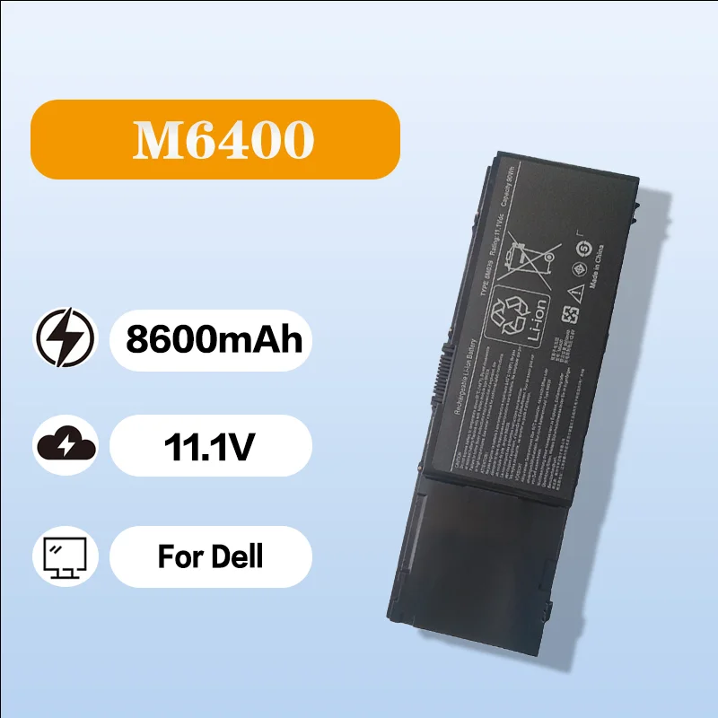 

Новый аккумулятор для ноутбука 11,1 В, 8600 мАч, совместимый с Dell M2400 M4400 M6400 M6500 8M039 C565C KR854