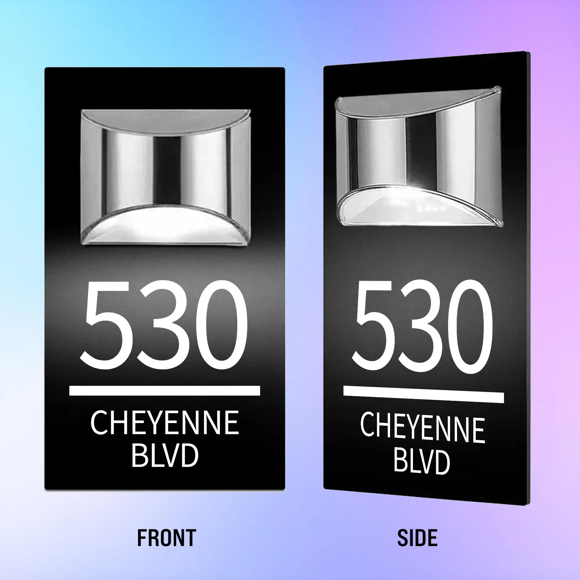 Custom LED House Number Box Sign – Personalized UV Printed Address Plaque, Illuminated Waterproof Door Sign for Outdoor Wall
