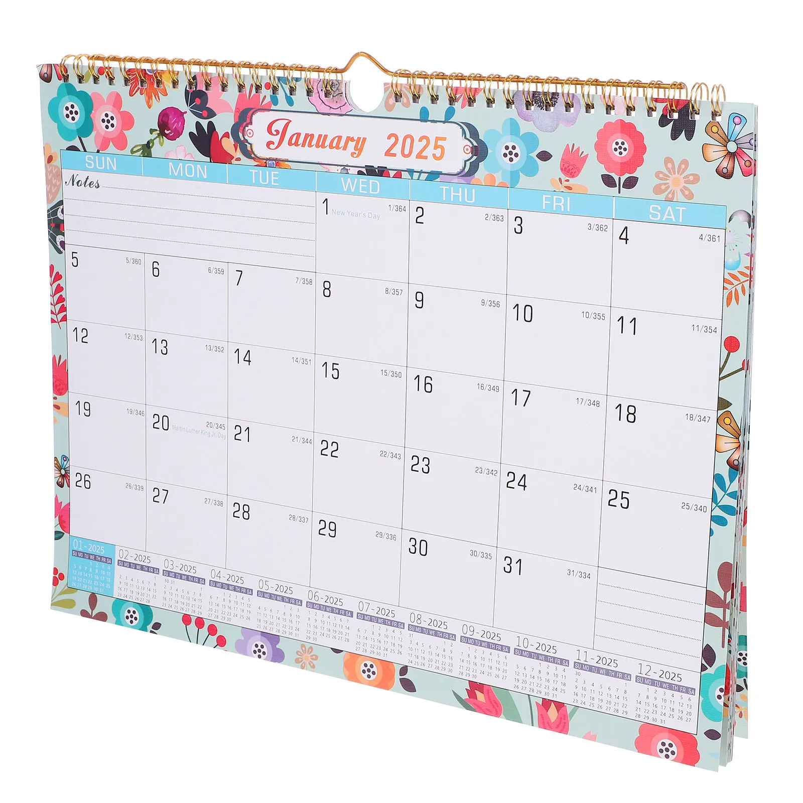 

Wall Calendar English 2024-2025 Hanging Calendar for Office Home Classroom Monthly Appointment Countdown Daily Use