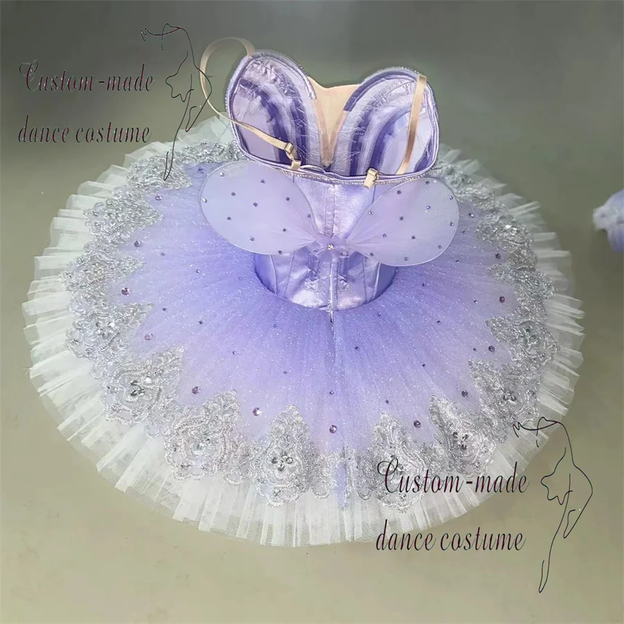 Professional High Quality Ballet Performance Competition Performance Wear Lavender Ballerina Tutu Costumes