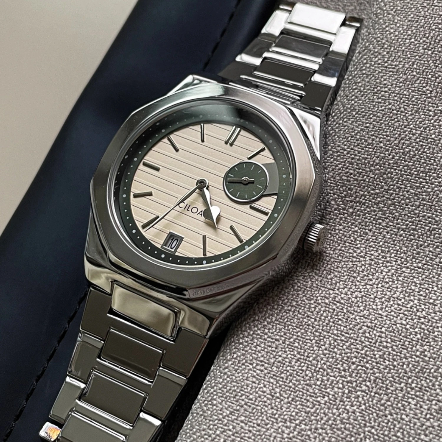 ساعة كوارتز بمينا كبير للرجال من CILOA - بسيطة وجديدة، كاجوال وعملية، مقاومة للماء 506