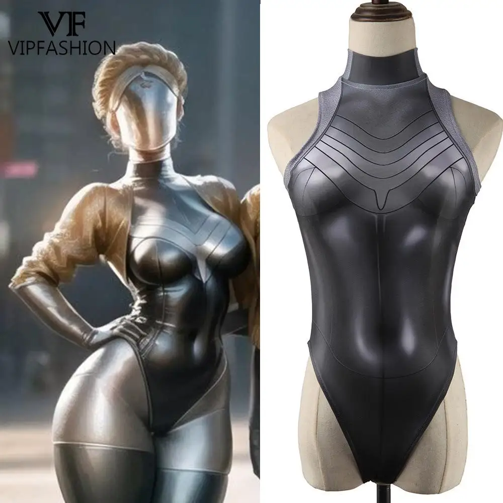VIP FASHION-Costume de cosplay pour femme, costume de batterie de coeur atomique, punk, robot, maillot de bain en fibre, fête d\'Halloween, sexy,