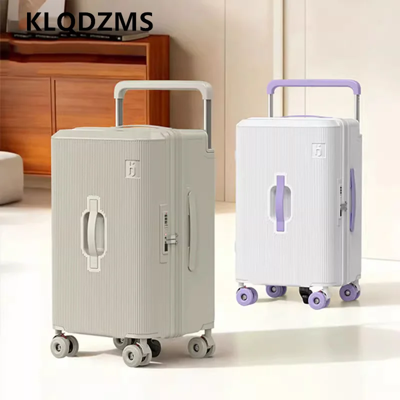 

KLQDZMS Suitcase High Quality ABS+PC Boarding Box Women's Trolley Case 20"22"24"26"28 Inch Large Capacity Travel Luggage