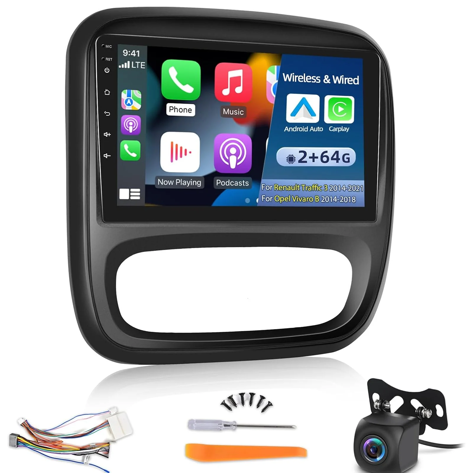 MOPECT autoradio voor Renault Trafic 3 2014-2021 Opel Vivaro B 2014-2018 CarPlay Android Auto Intelligente Systemen - afbeelding 2