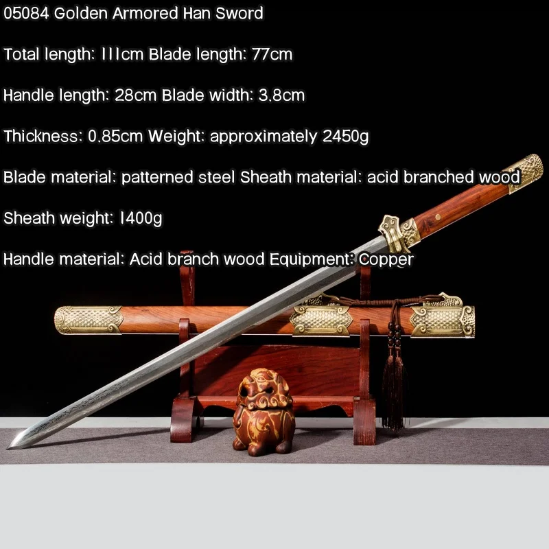 Han Jian Longquan City Sword Pattern Steel Integrated Sword Collection Exercise Martial Arts Props Crafts Ornament