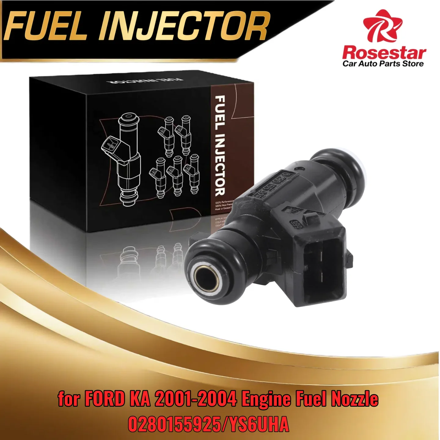 

Engine Fuel Injector Nozzle for Ford Ka 2001 2004 Direct Replacement for Part 0280155925 and YS6UHA