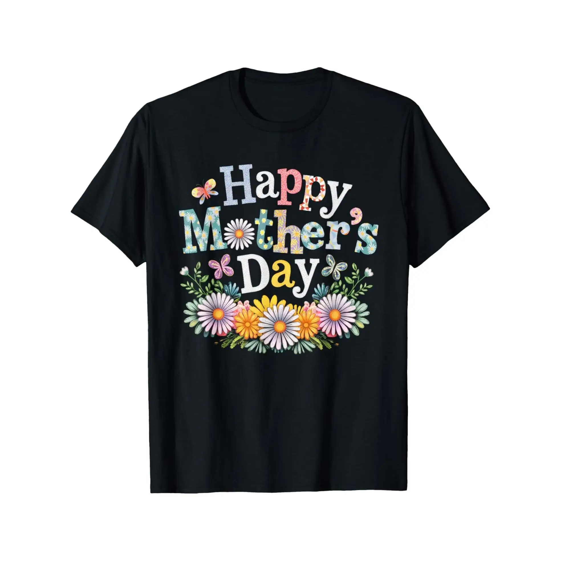 

Happy Mother's Day Cute Daisy for Mom Grandma Women Women's Graphic T-Shirt - Casual Crew Neck Top - Short Sleeve Print Tee