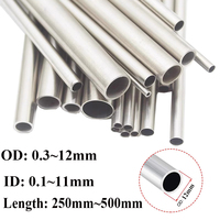 304 stainless steel round capillary OD 0.3~12mm ID 0.1~11mm Length 250mm~500mm long seamless straight tube