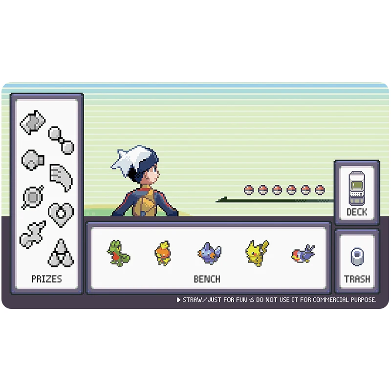 600X350X2Mm Trainer Pixel Card Battle Mat Rosa Single Player Board Game Card Battle Card Pad Anime Card Gift Toys