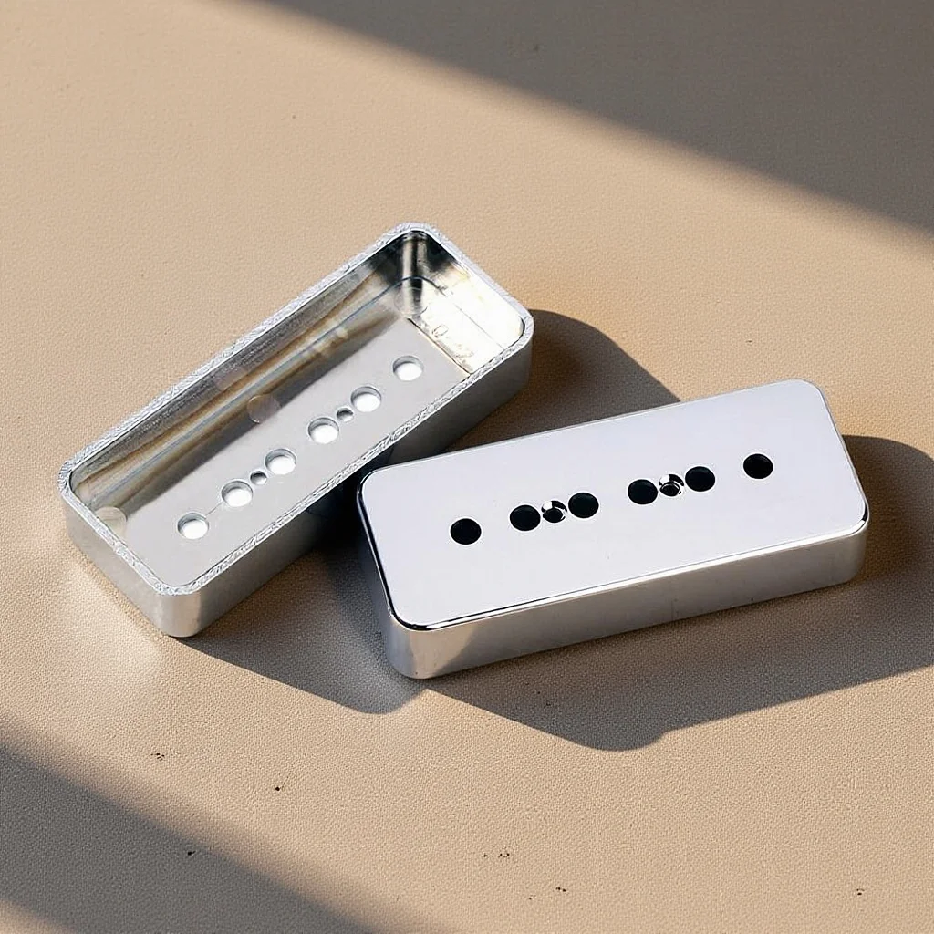 Cubierta de pastilla de barra de jabón P90, espaciado de polos de 50Mm, no chapada en níquel-plata para guitarra, bajo, tono transparente, cubiertas de aspecto Vintage