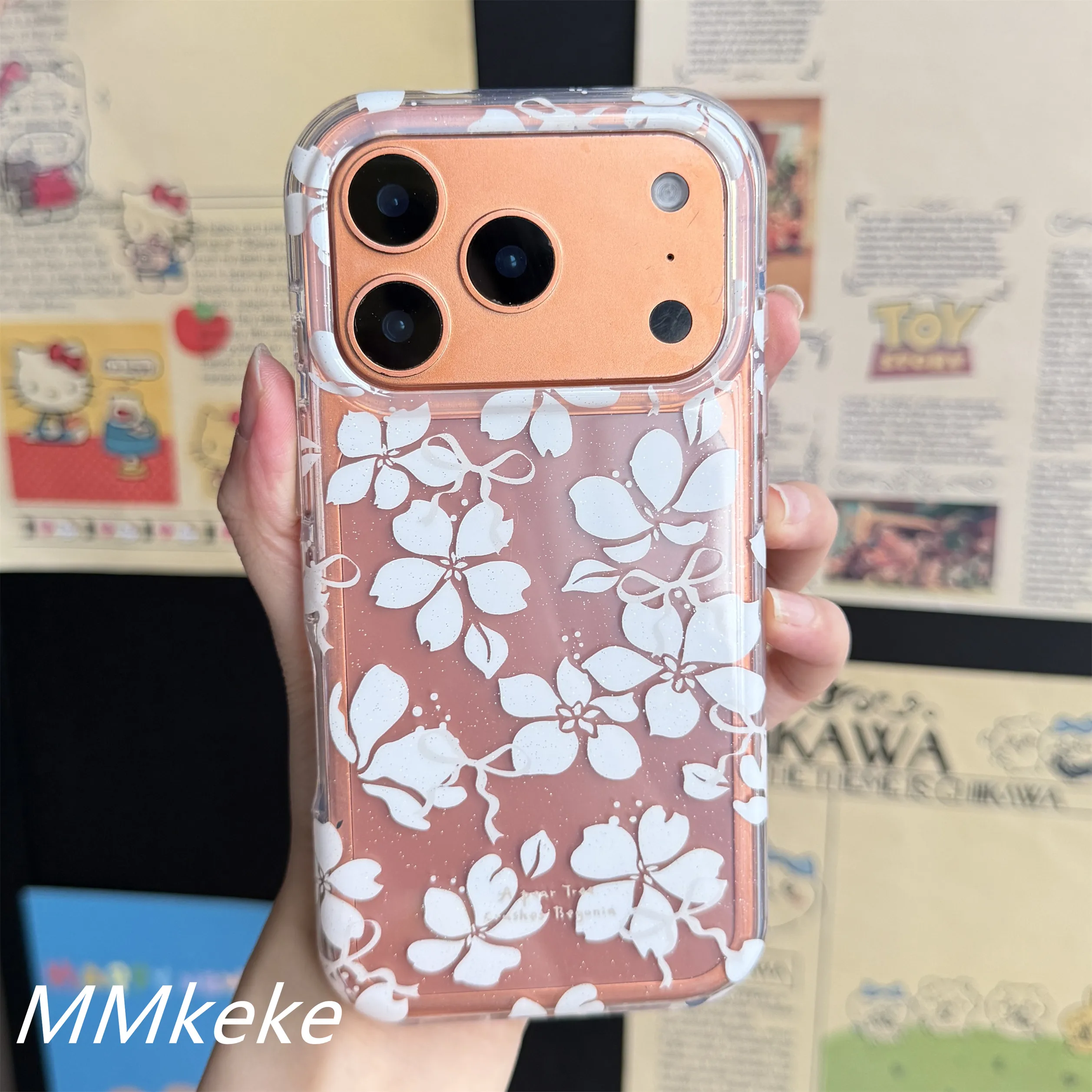 Korean ins Shining White illy Flower Girl Phone Case For iPhone 18 17 16 15 14 13 12 11 Pro XR XS X Max 7 8 Plus MINI Y2K Cover view 2