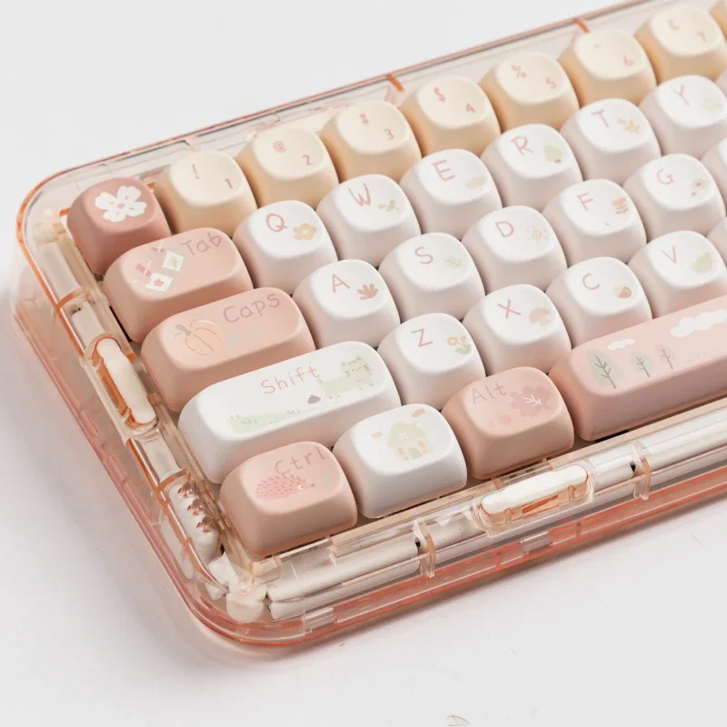 Imagem -04 - Teclas Conjunto Tampa Chave Cabana Floresta Pbt Moa Perfil Duplo Tiro Teclado Mecânico de Sublimação Térmica para Personalização 141