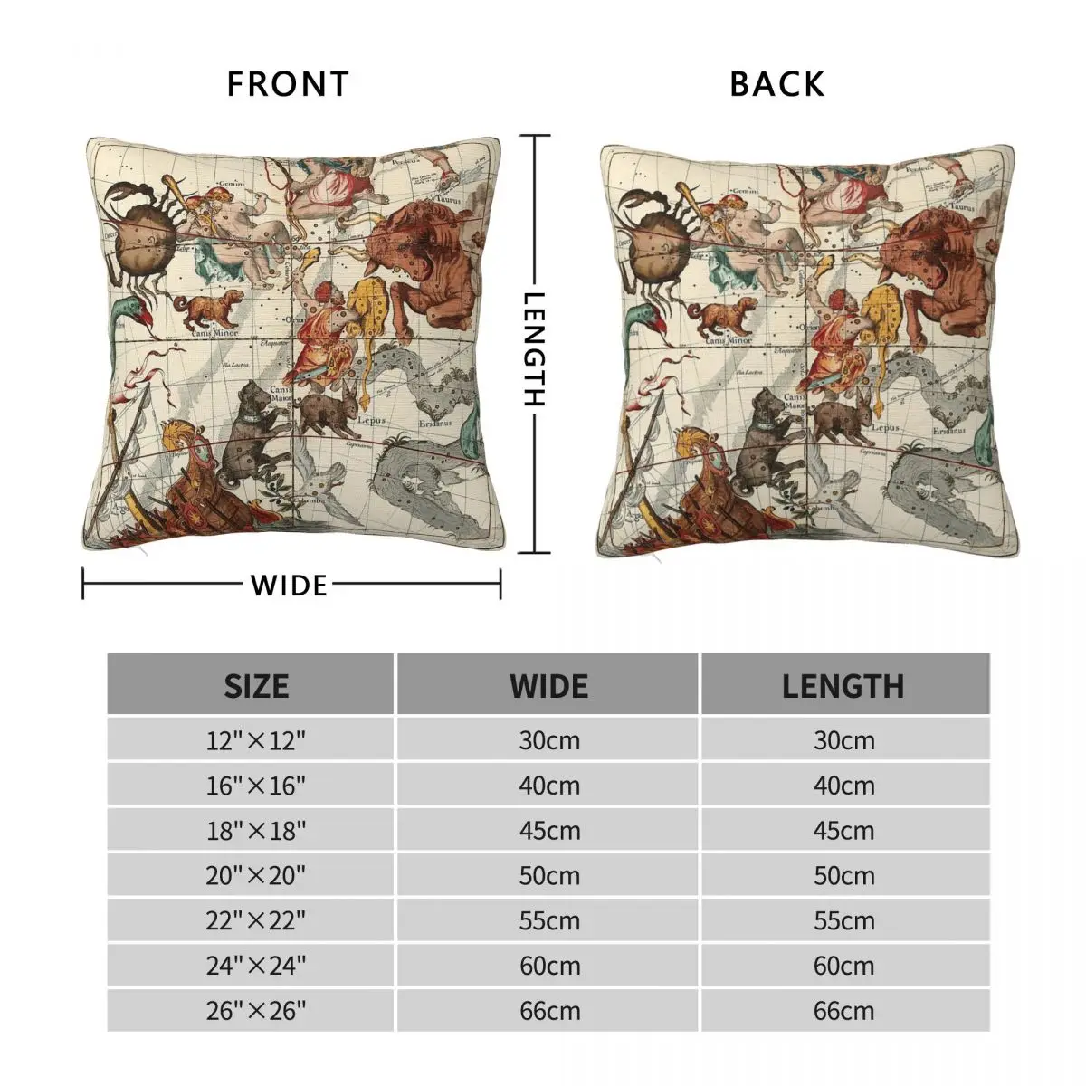 Astrology Constellation Square Pillowcase Polyester Linen Velvet Pattern Zip Decorative Pillow Case Sofa Seater Cushion Cover