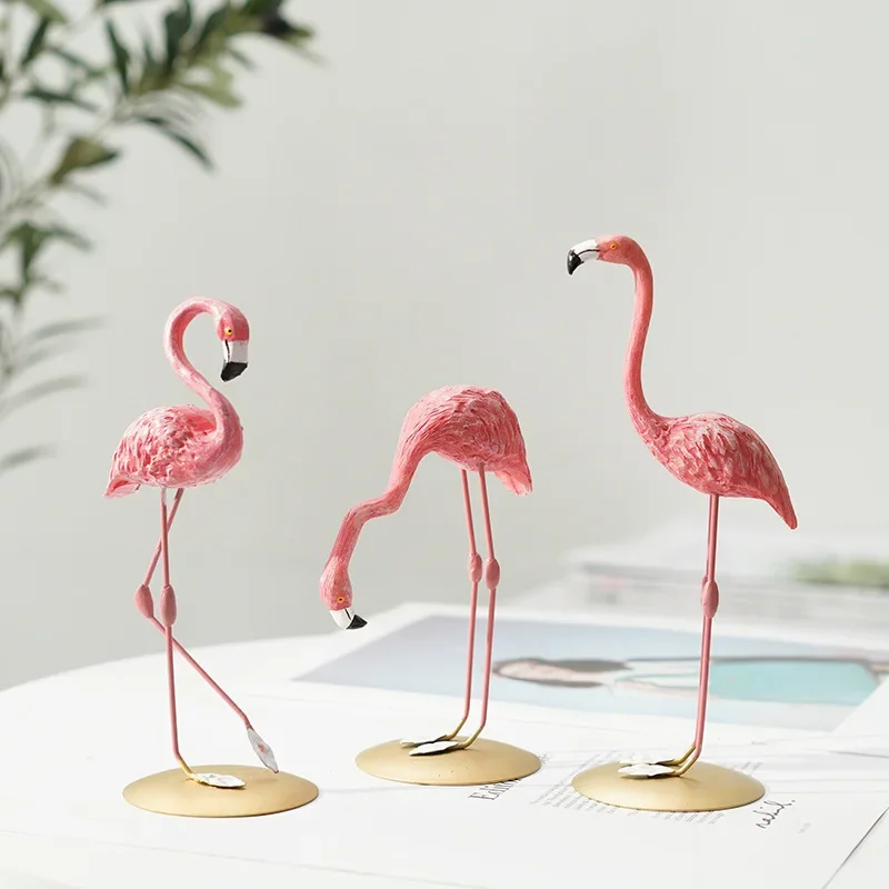 Nordic Flamingo Figurine Figure Statue Sculpture Living Room Office Wedding Party Ornaments Home Decor Decoration Accessories