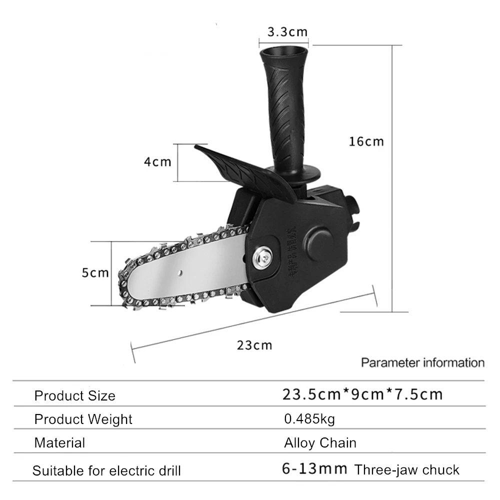 4/6 Inch Electric Drill Modified To Electric Chainsaw adapter Tool Portable Conversion Head Kits Woodworking Pruning