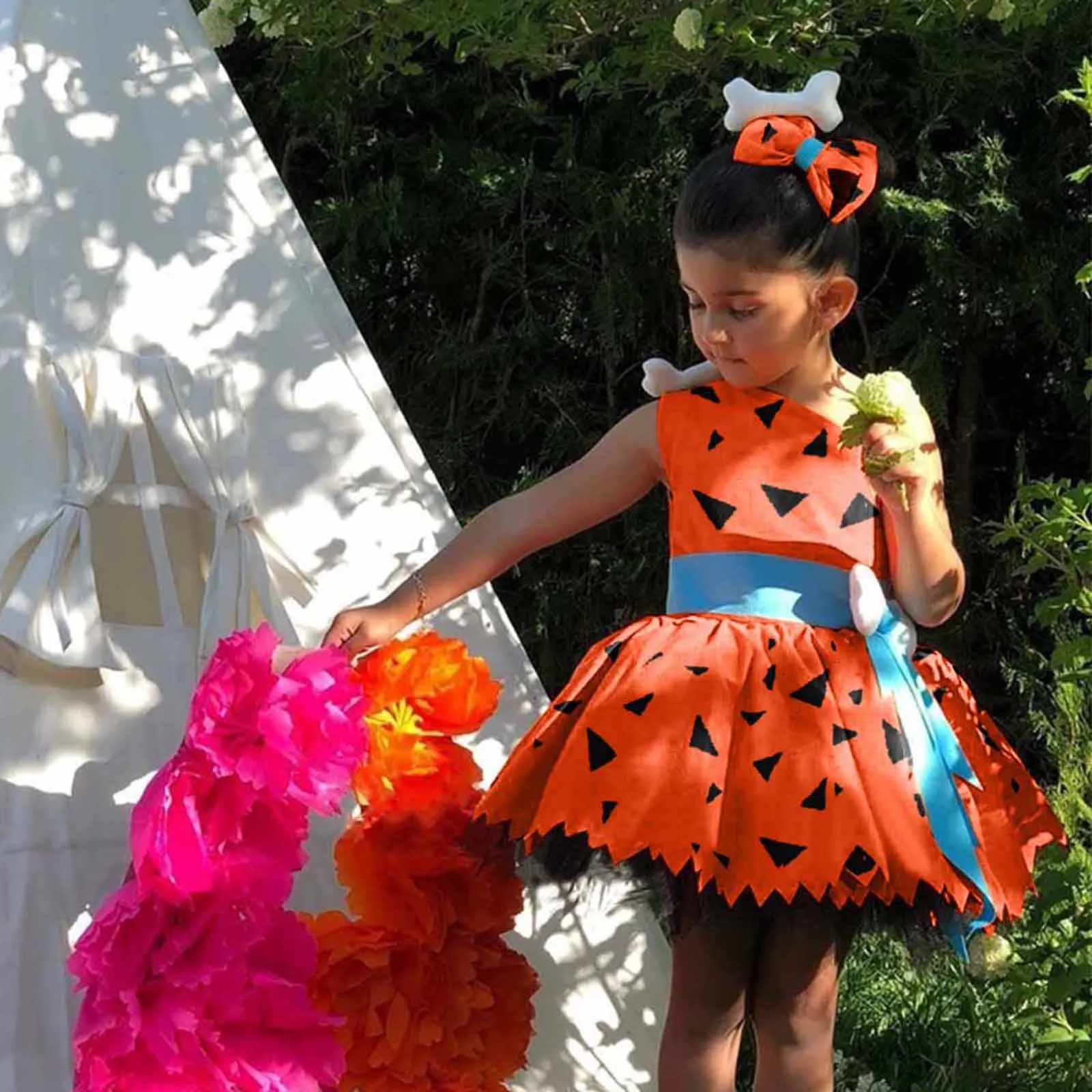 Princess Dress Dress Toddler Caveman Costume Girls Halloween Dog Bones Historical Cavegirl Mesh Tulle Dress Princess Outfits