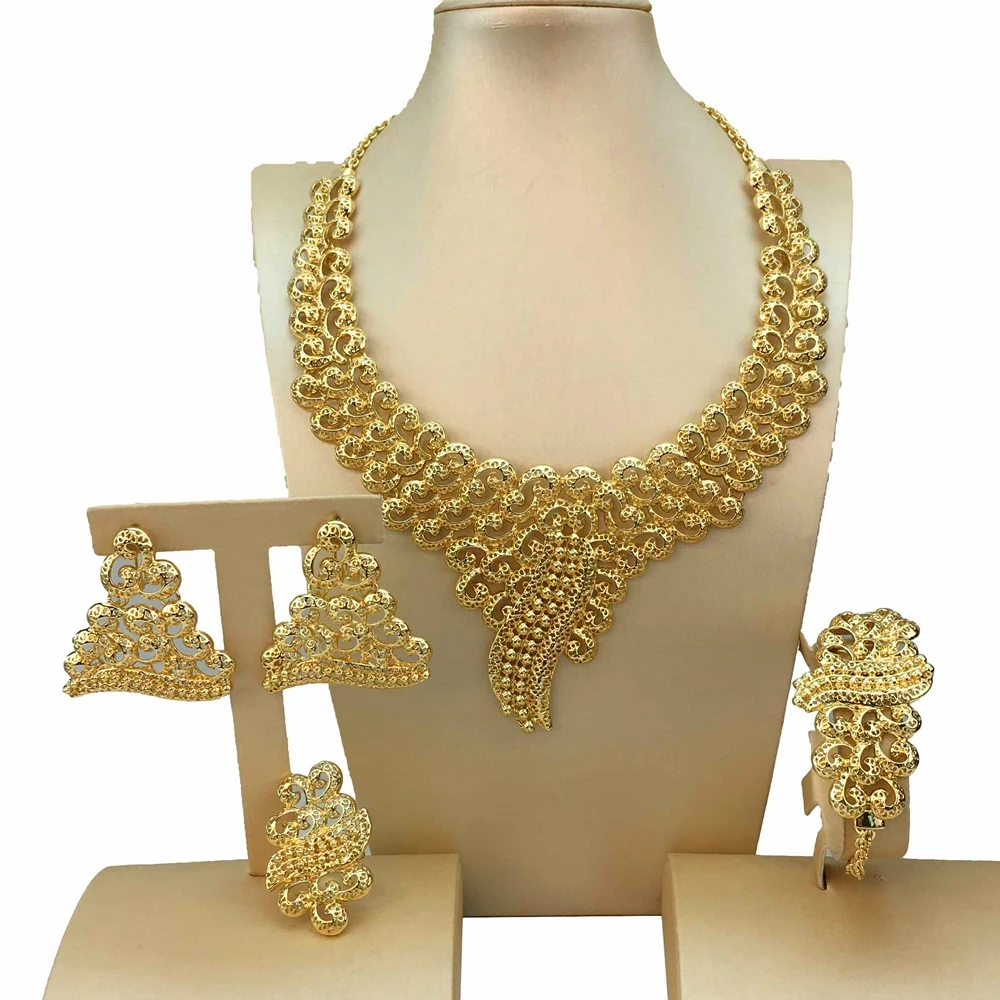 Hot Sale Italian Party Fine Necklace Luxury Jewelry Set FHK17297