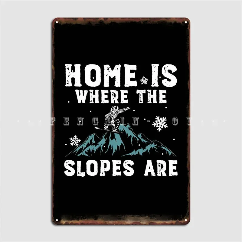 Snowboarding Slopes Gifts Metal Sign Wall Plaque Club Bar Classic Club Party Tin Sign Poster