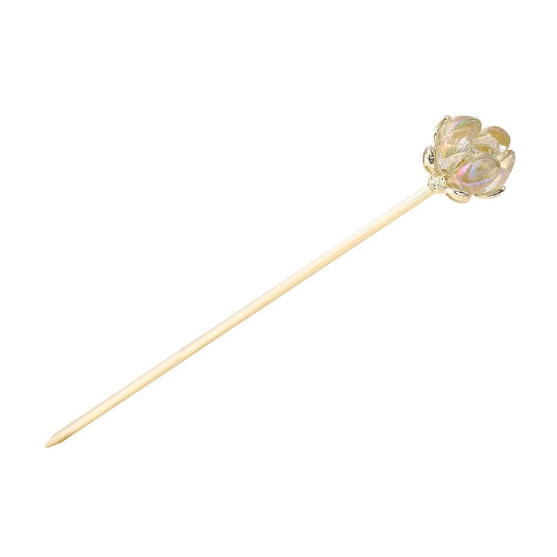 VANIKA New Simple Crystal Lotus Metal Hair Stick Elegant Ladies Ponytail Hairpin One Clip Fashion Headdress Hair Accessories - Image 5