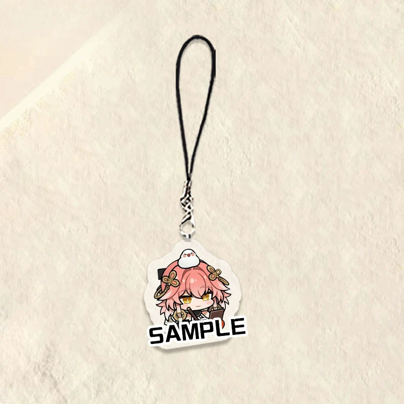 Game Wuthering Waves Cartoon Cute Character Changli Mobile Phone Pendant Lanyard Hanging Decoration Anime Backapck Keychain Gift