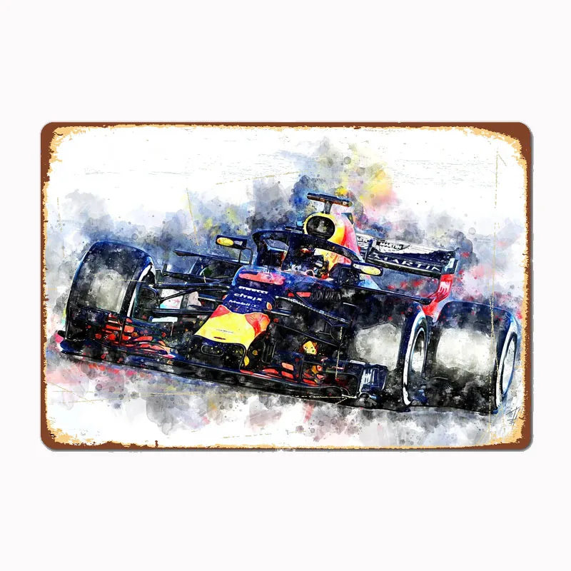 

Daniel Ricciardo 2018 Sport Racer Race Car Metal Poster Sign Club Custom Indoor Wall Tin Sign Room Decor Home Decor