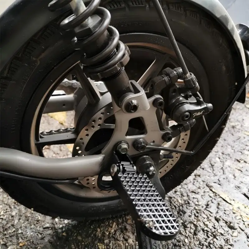 Motorcycle Replacement Foot Peg Pair with Hinged Design, Textured Anti Slip Step Grip, Black Finish, Hardware Included for Daily
