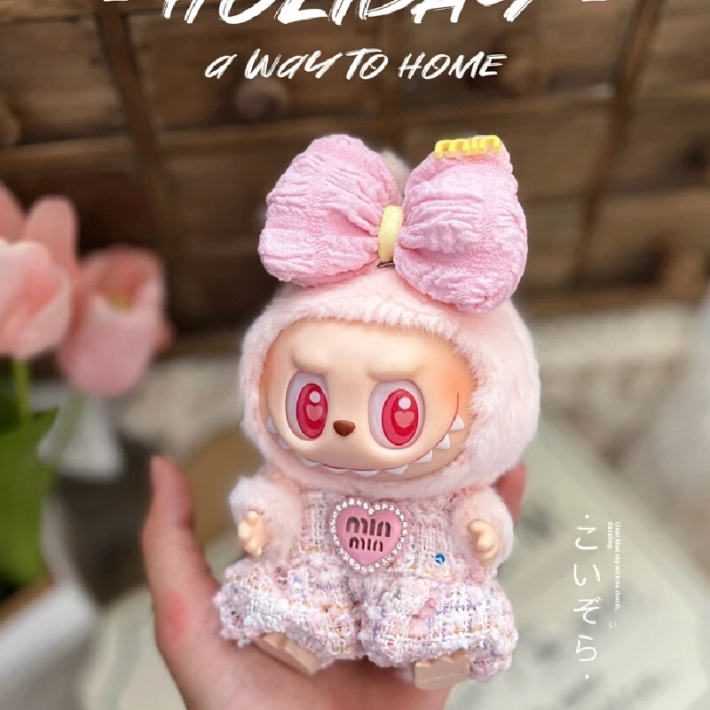 

Для 15-17 см Labubu мини-куклы, роскошное платье с бантиками, комплект одежды, милая кукла Labubu V1 V2, дизайнерская одежда «сделай сам», игрушки, аксессуары