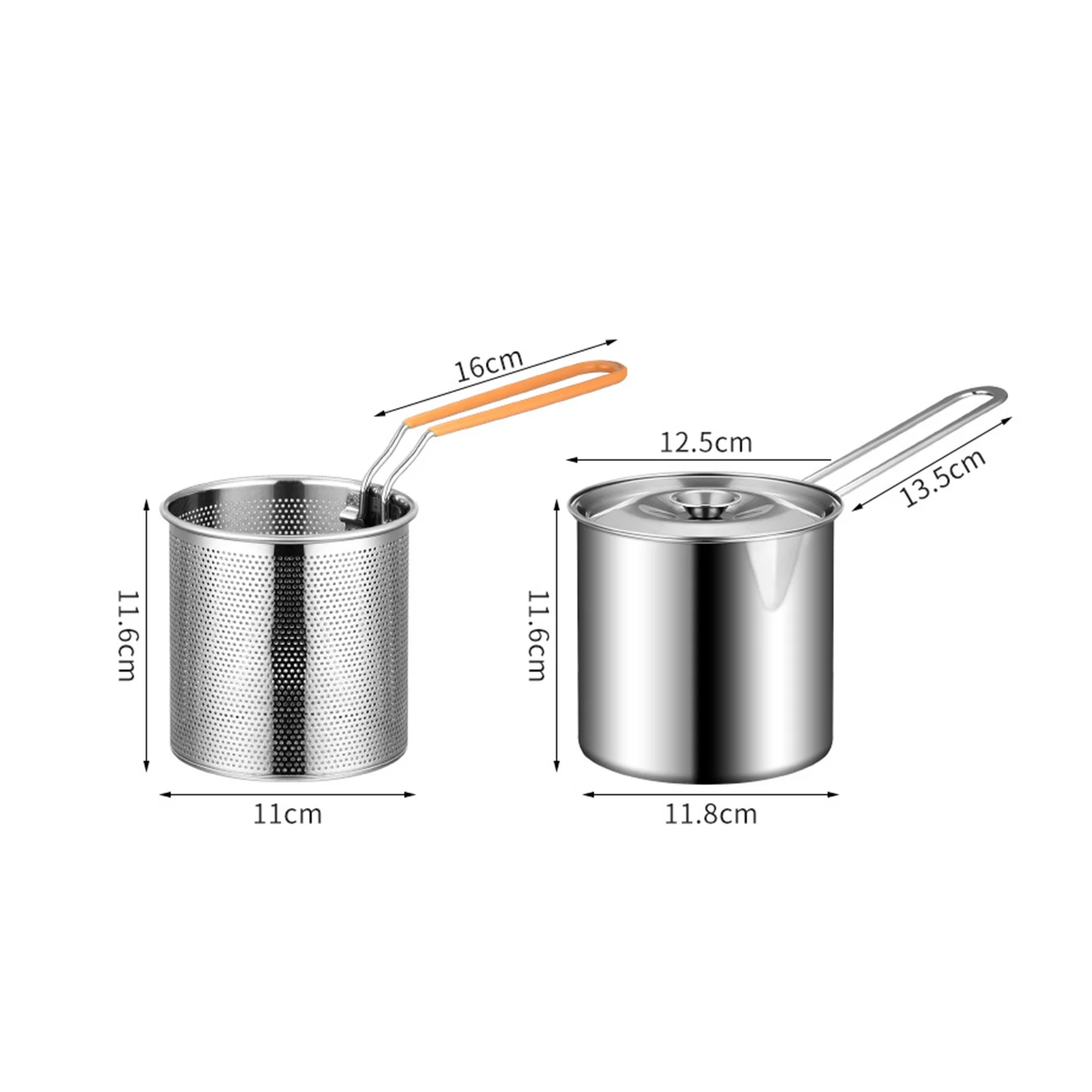 304 Stainless Steel Oil Fryer With Filter Screen Electromagnetic Stove Household Mini Fuel-Efficient Multifunctional Small Fryer