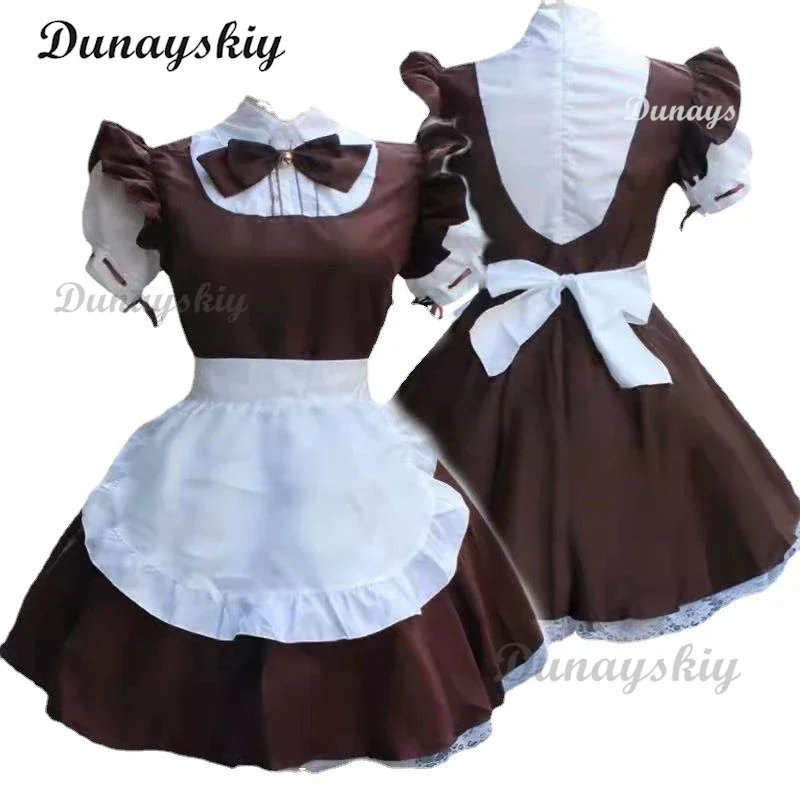 Colores Cosplayer Anime vestido de Lolita disfraz de sirvienta Cosplay Nekopena encantador juego Anime trajes mujeres pajarita uniforme de sirvienta negro