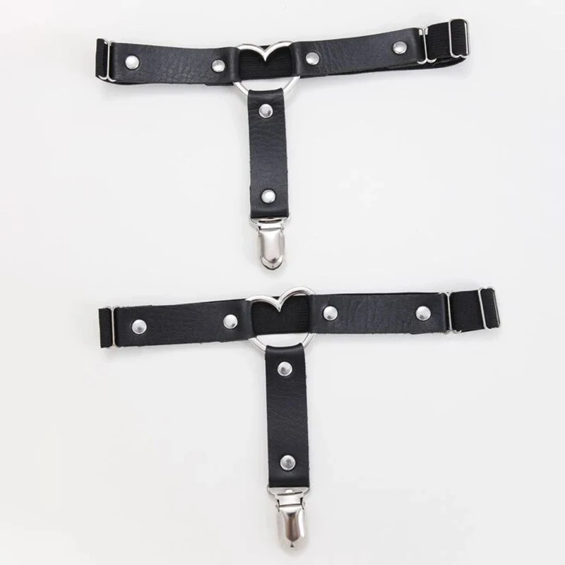 1 Stück/2 Stück Punk Metall Quasten-Anhänger Rosa PU-Leder Choker Halsband Sexy Stacheliger Halsriemen Schlüsselbein-Kette für Männer und Frauen im Gothic-Stil – Detail 8