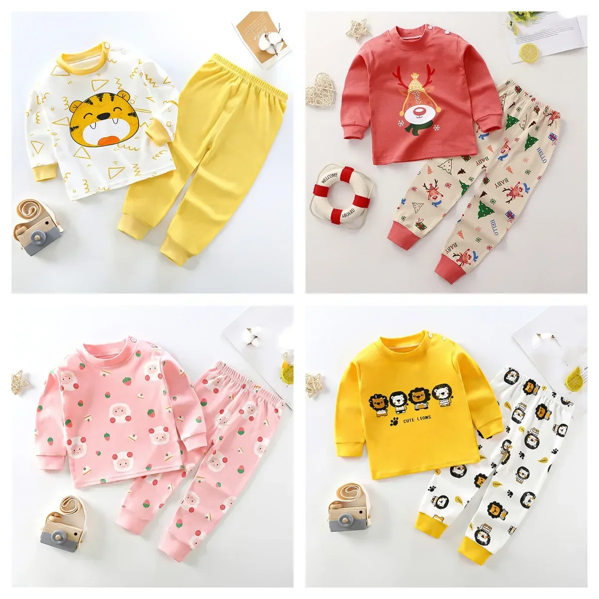 Kids Clothing Baby Pajamas Sets Children Sleepwear Boys Girls Cotton Pyjamas Pijamas Cotton Nightwear Clothes Kids Pajamas