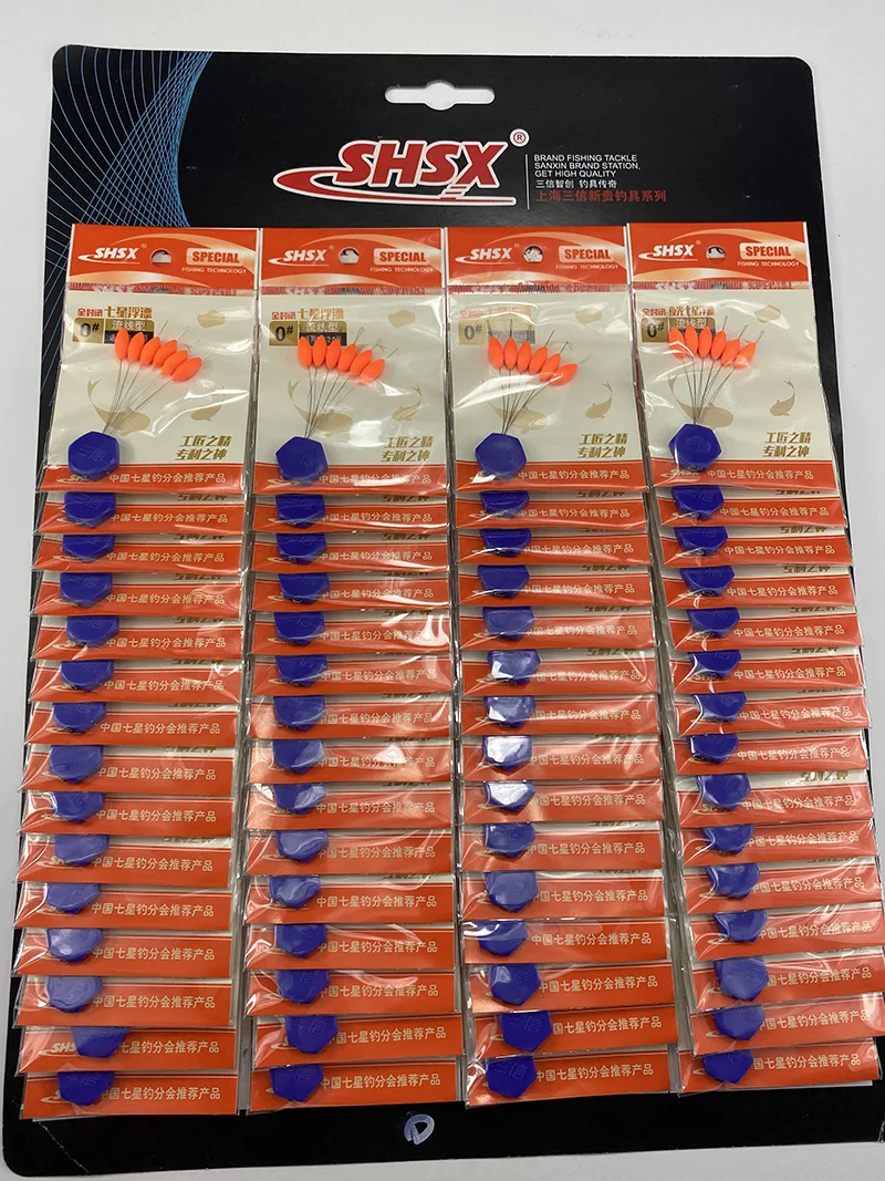 

60packs/lot Orange Seven Star Float 000#-5# Olive Float Carp Fishing Bobber Fishing Tackle 6 in 1 00062