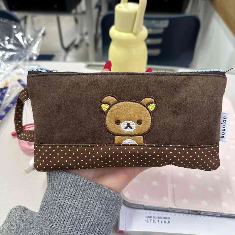 

Kawaii Rilakkuma Bear Pencil Bag Pencil Case Girls Pencil Pouch Pen Bag Cartoon Cute Pencil Cases Storage Bag School Gifts