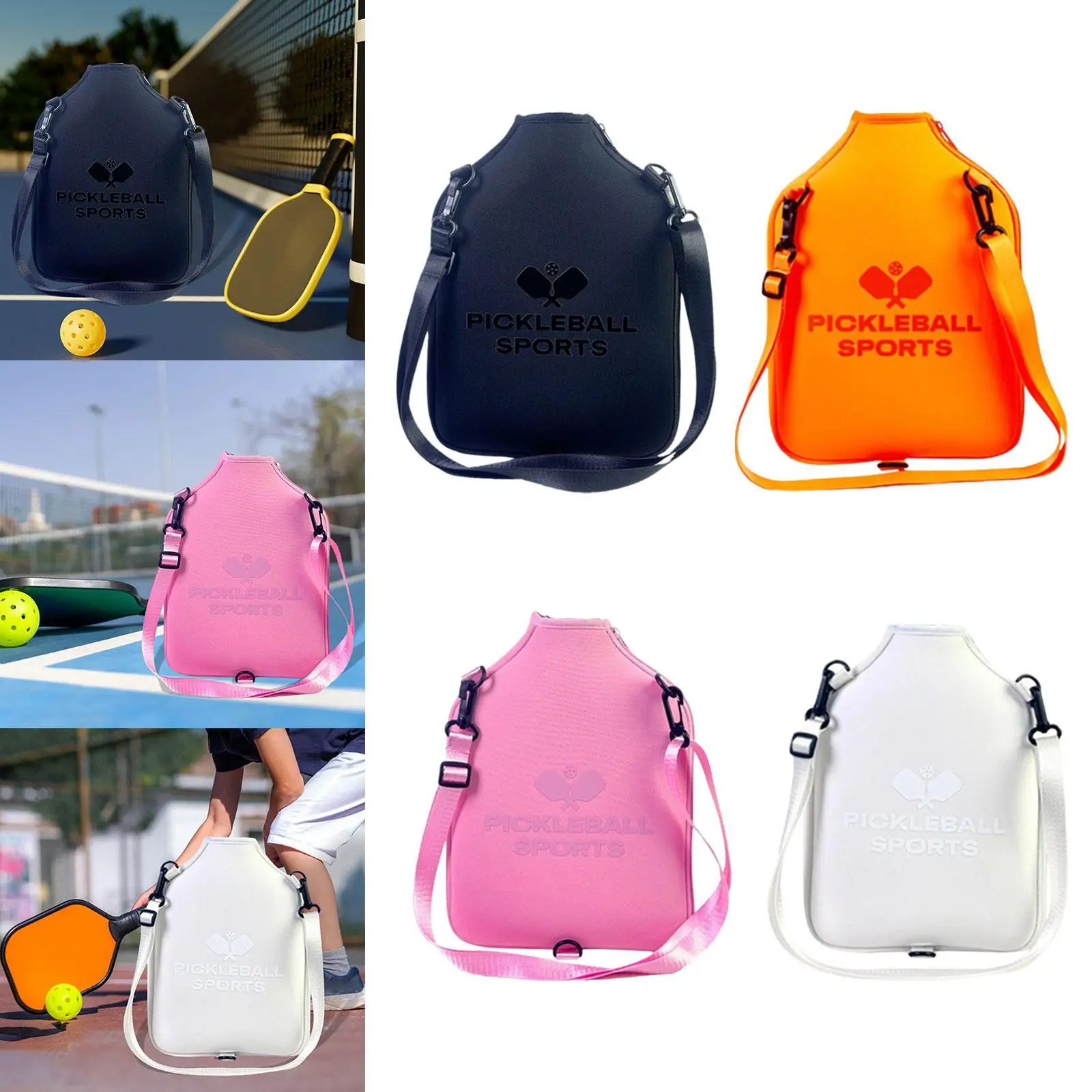 

Pickleball Paddle Bag Storage Bag Pickleball Accessory Premium Neoprene with Adjustable Shoulder Strap for Sports Practice