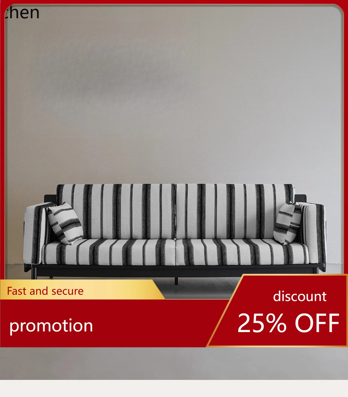 

ZML Solid Wood Fabric Sofa Vintage Living Room Three-Seater Straight Sofa with Removable and Washable Cover