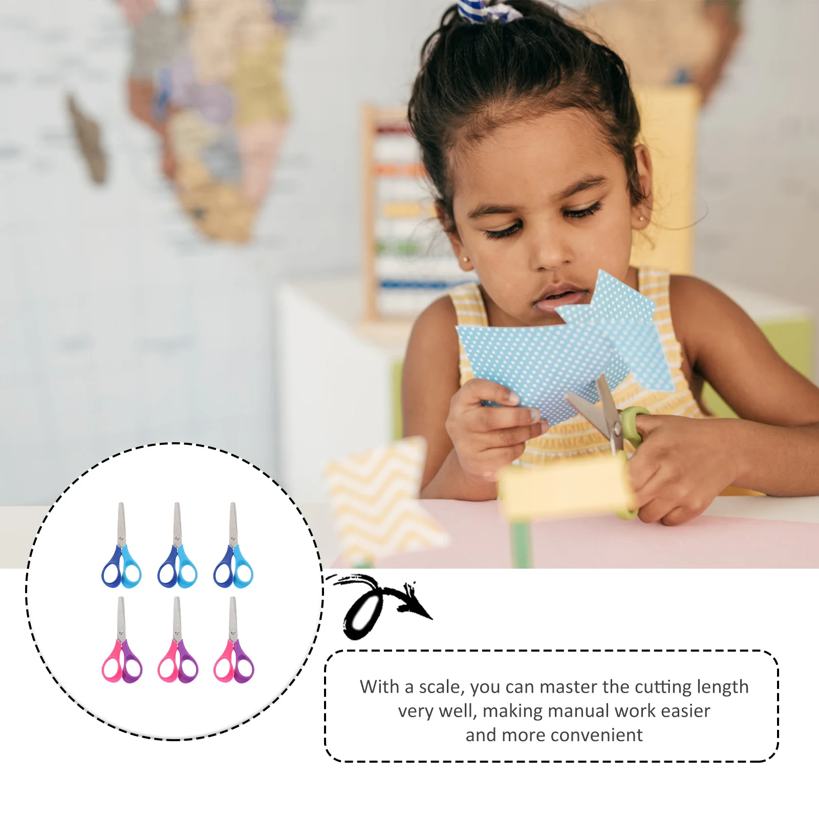 6 قطعة 30 سنتيمتر مقياس مقص طالب مقص للحرف اليدوية Diy بها بنفسك سكرابوكينغ بطاقة صنع أداة الحرف اليدوية قطع متعددة الوظائف