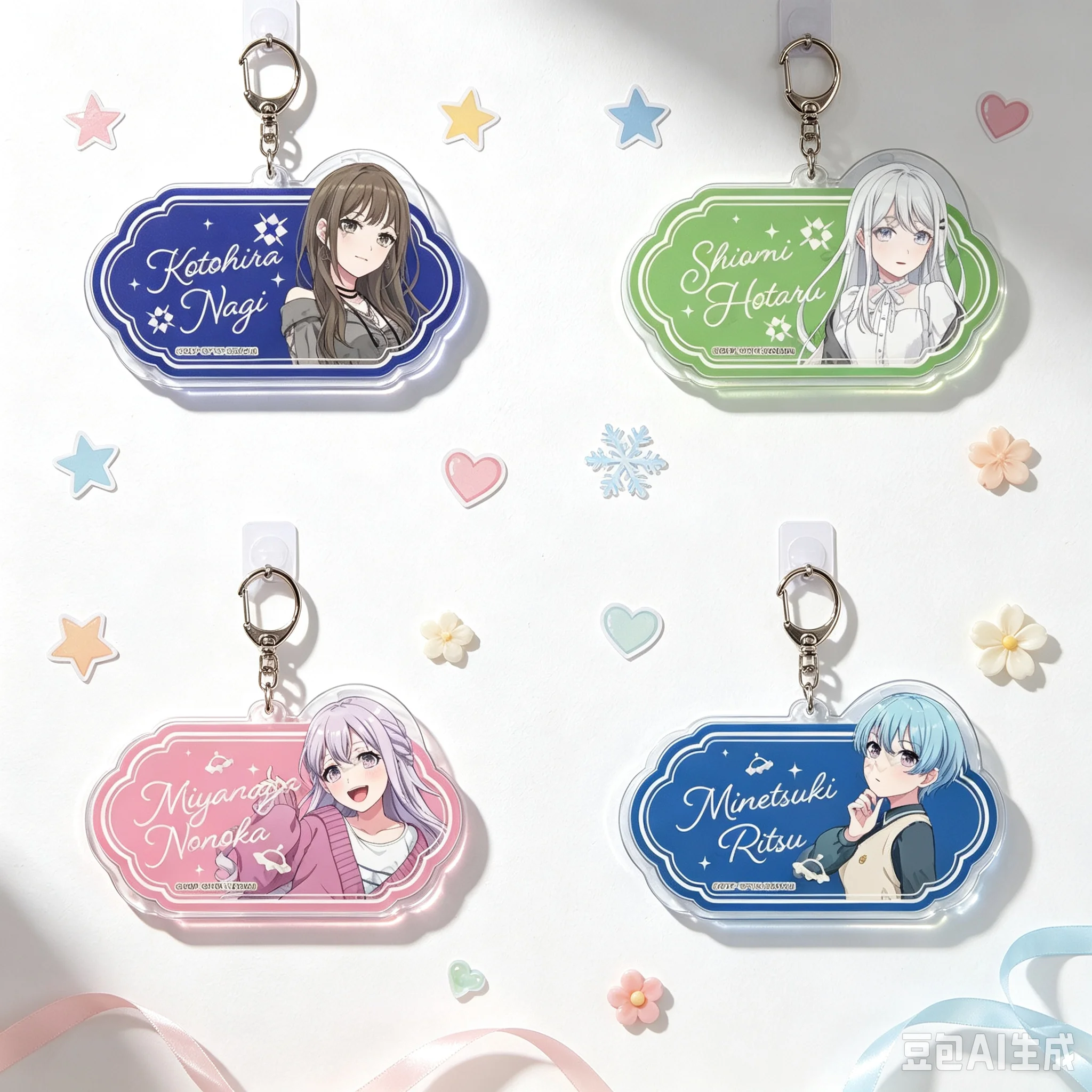 HOT SELL 6cm Anime  BanG Dream! Bag Acrylic KeyRing Anime Cell Phone Pendant  As A Gift For Fans Exquisite Product LOVE Keychain