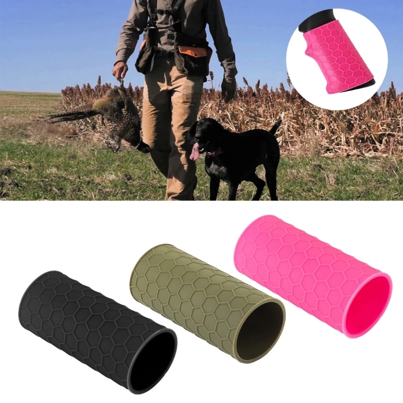 Hexagonal Pattern Handgun Holsters Nonslip Rubber Cover Hand Grip Glove Sleeve Handgun Rubber Cover Hunting Accessories