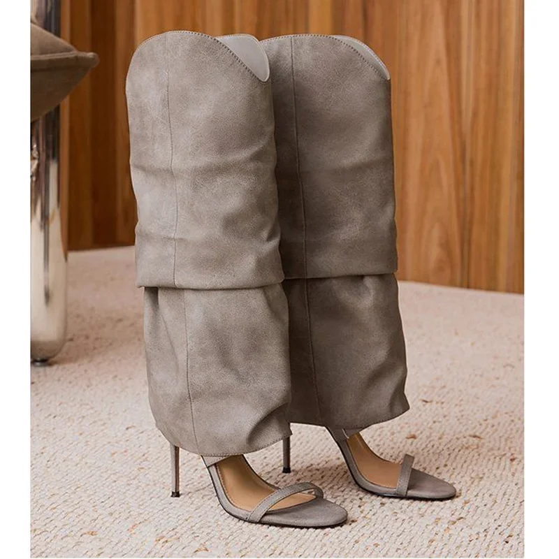 

One Word Belt Trouser Sandal Boots Sexy Pointed Toe Thin Heel Matte Leather Customized New Arrivals Fashion Women Modern Boots