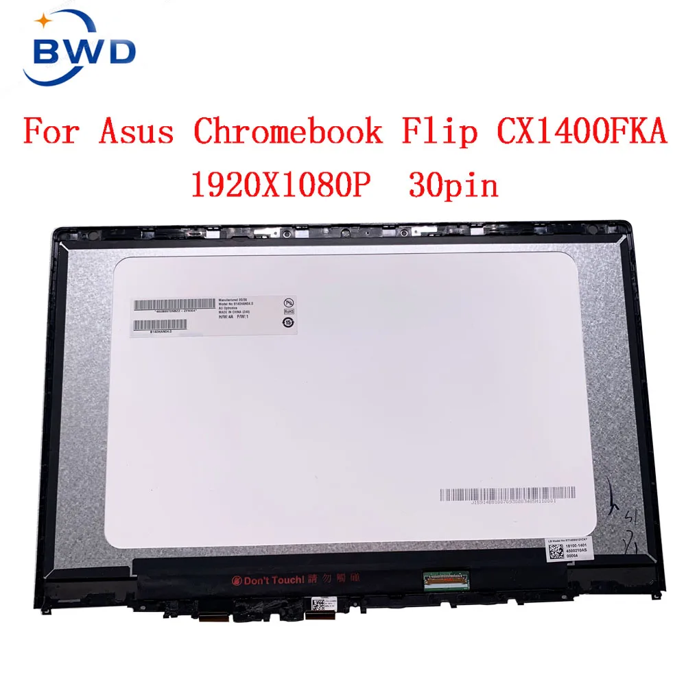 140inch Replacement FHD IPS LCD For ASUS CX1400 CX1400FAK series Laptop Panel Matrix Touch Assembly With Bezel