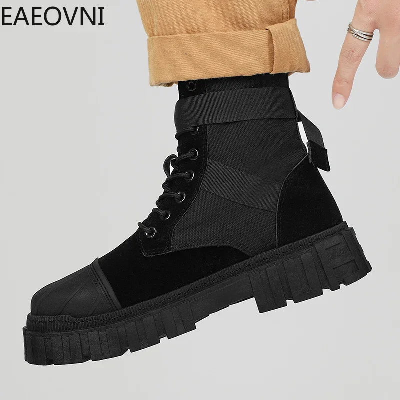 Men's Winter Boots Water Proof Keep Warm Man Tooling Boot Hard-wearing Warm Plush Men Hiking Shoe Lace-up Classic New Arrival