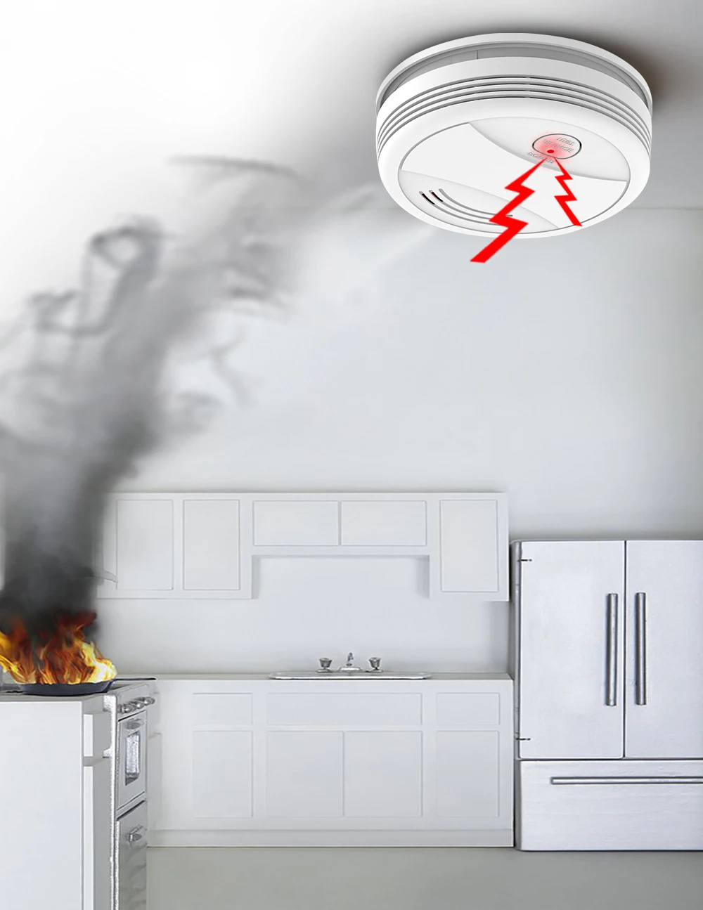 Independent Smoke Detector Sensor Fire Alarm Home Security System Firefighters Work With Tuya WiFi Smoke Alarm Fire Protection