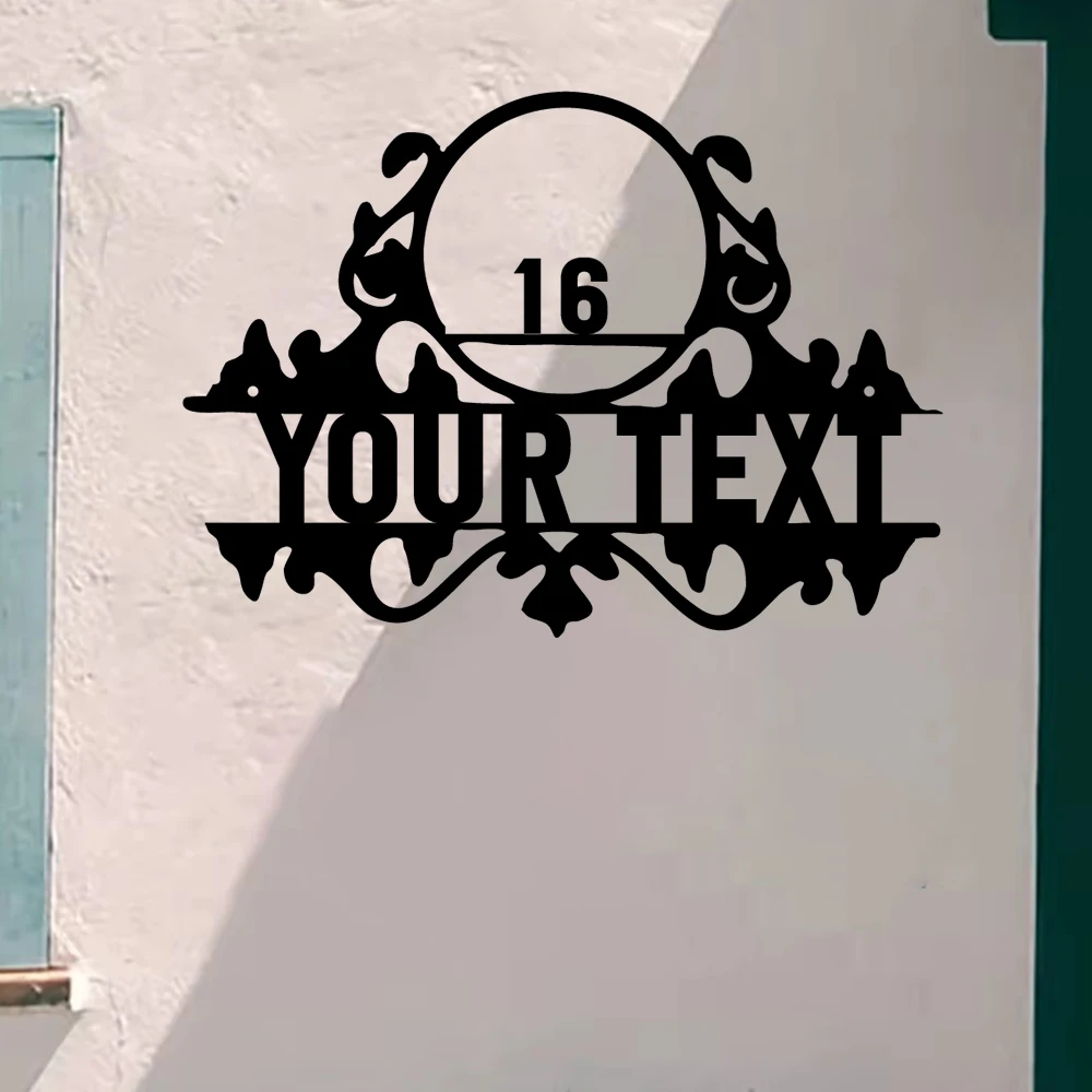 

1pc street or door sign Custom Text and number Tin Wall Signs Metal Wall Plaque For door Wall Decor