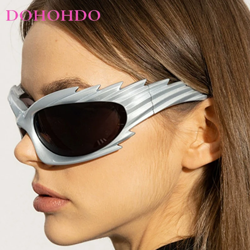 

2025 Vintage Oval Sunglasses Men Women Brand Design Fashion Hip Hop Punk Wrap Around Sun Glasses Ladies Male Sports Shades UV400