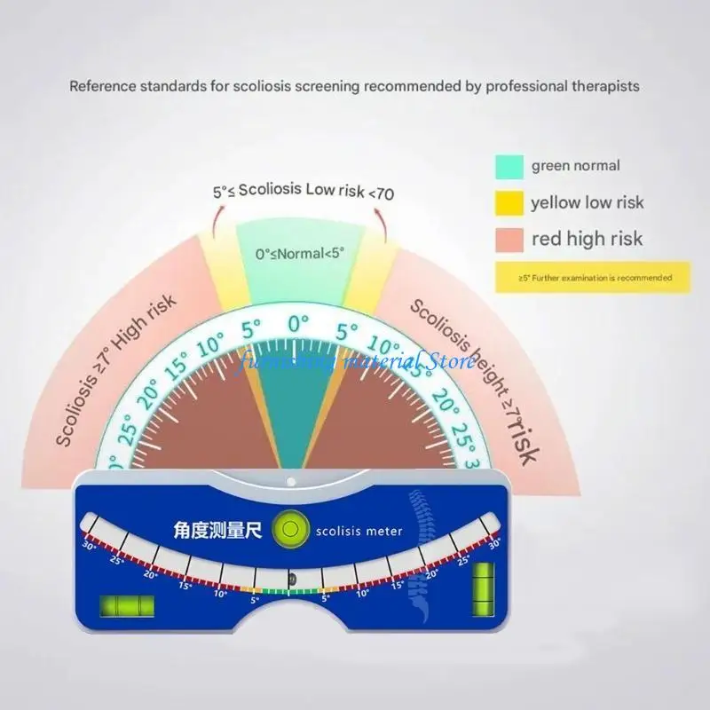 

Сколиометр Y5GD с пузырьковым уровнем, измеритель сколиоза 0–30 ° для оценки выравнивания позвоночника и помощи в выравнивании
