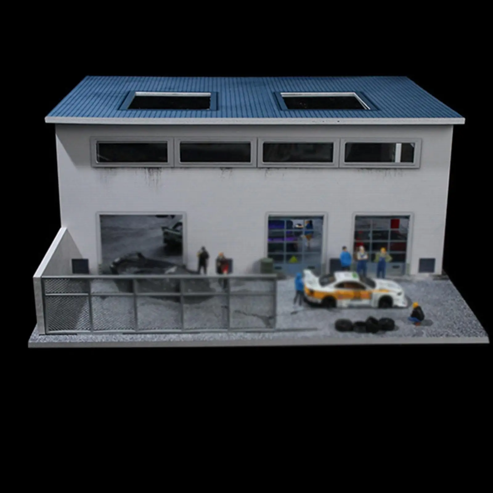 Modello 1/64 Collezione di parcheggio Modello Display Scena Decorazione Fabbrica acrilica Officina Magazzino industriale Parcheggio Garage Modello
