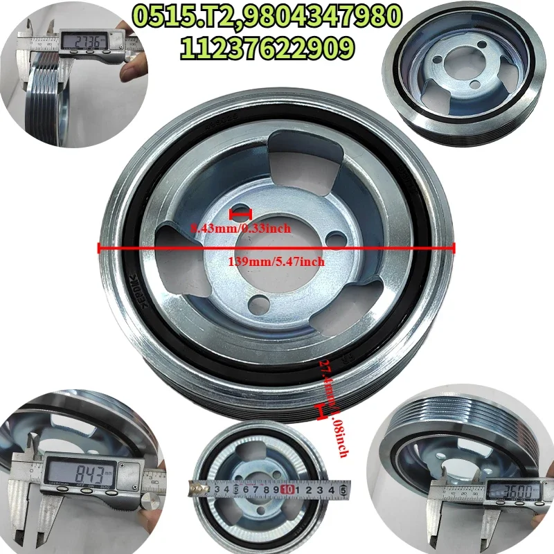 Crankshaft Pulley 11237622909 0515.T2 3648807 9804347980 V763855180 For BWM 114i 116i 118i Cooper PEUGEOT 207 208 3008 5008