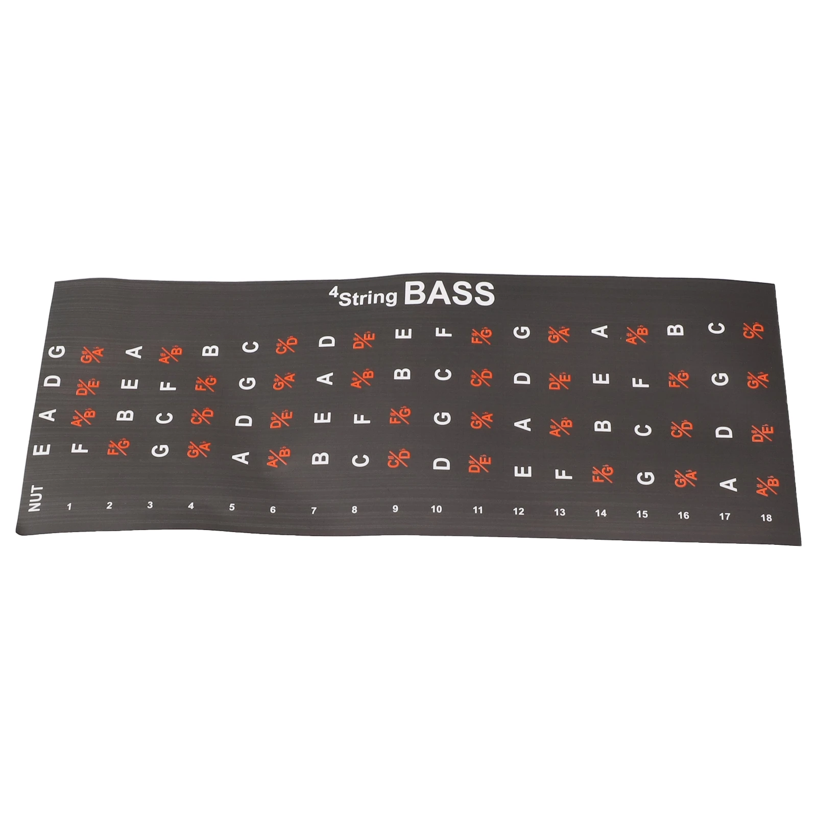 Bass Guitar Scale Sticker Fretboard Label Neck Sticker Wear-resistant 198*88*0.5mm 5g Accessories Bass Parts Scale